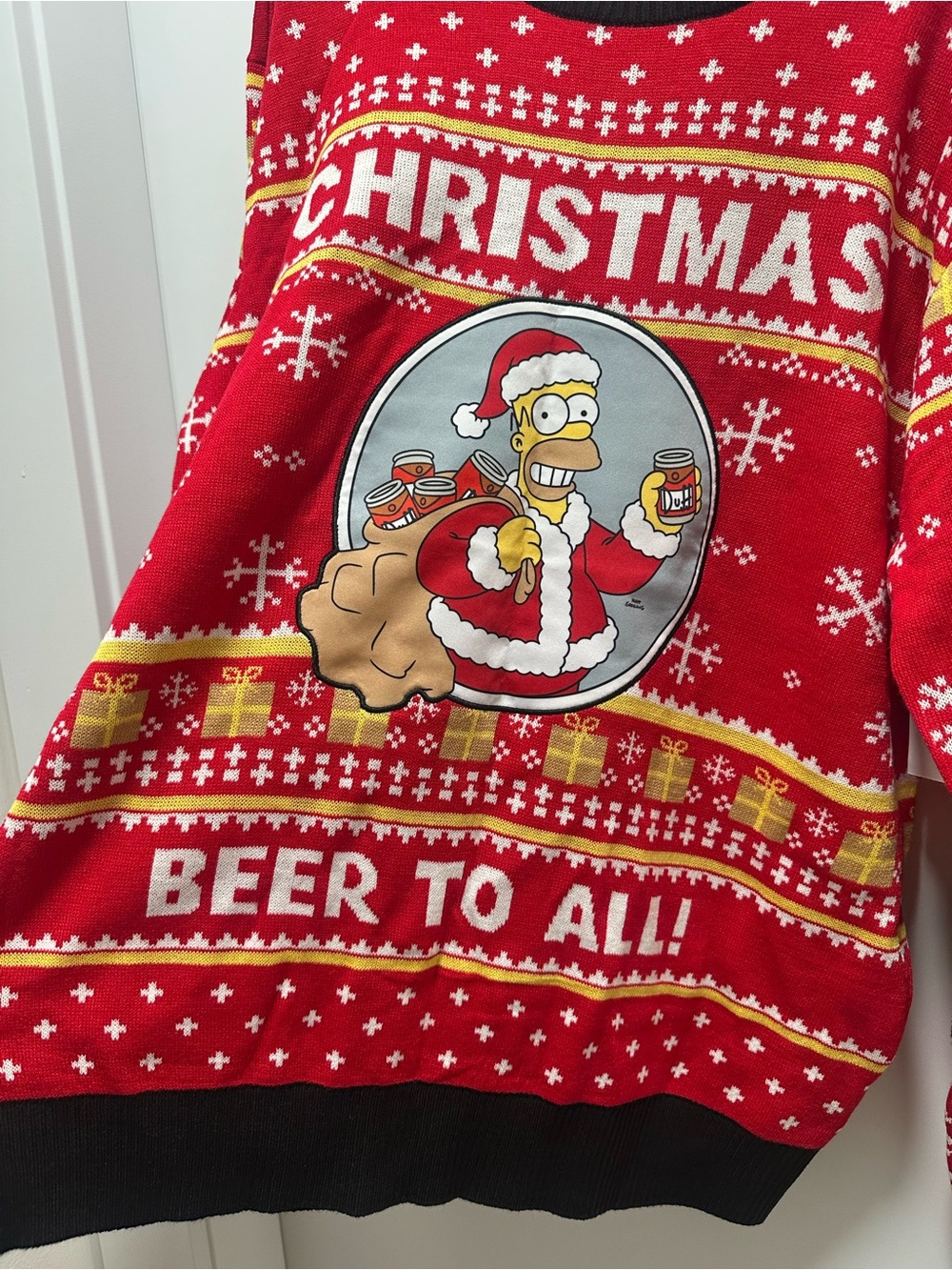 Holiday 'Christmas Beer O All' Red Knit Sweater